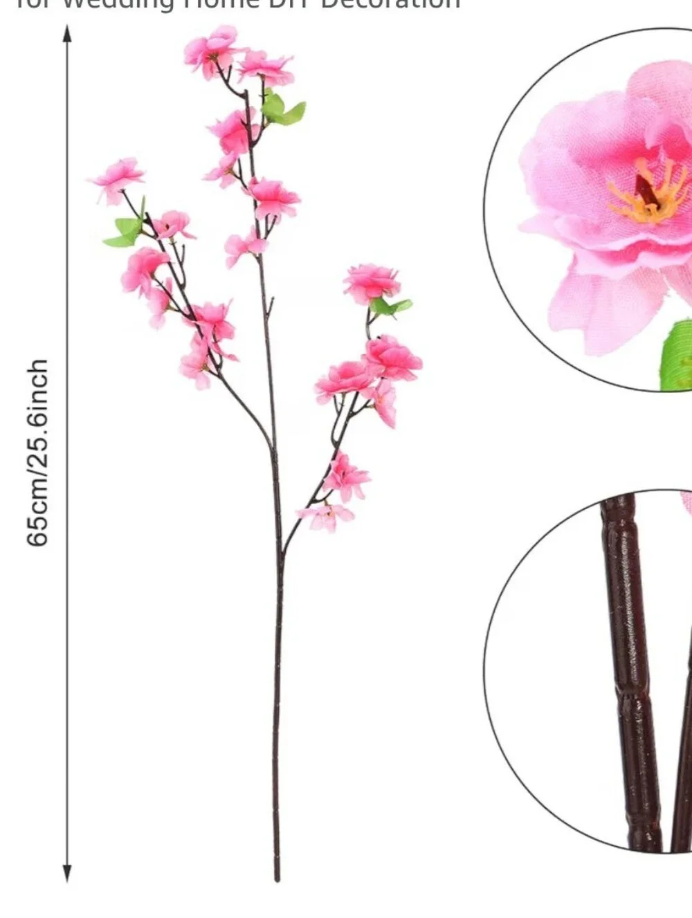 10PCS Artificial Cherry Blossom Branches